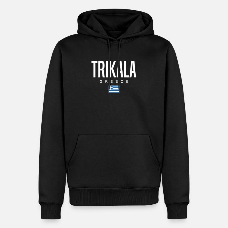 Trikala, Grèce - Sweat à capuche Premium bio Homme - noir