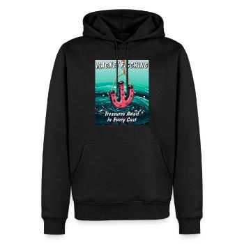 MAGNET FISCHING Treasures Await in Every Cast - Männer Premium Bio Hoodie - Schwarz - Vorne - Nico (187cm)
