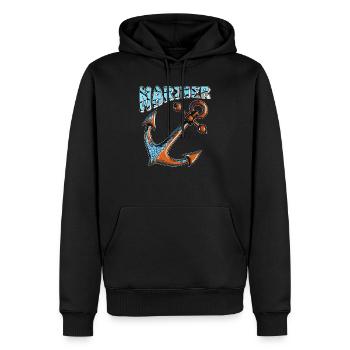 ANCRE DE NAVIRE MARINER - Sweat à capuche Premium bio Homme - noir - Devant - Nico (187cm)