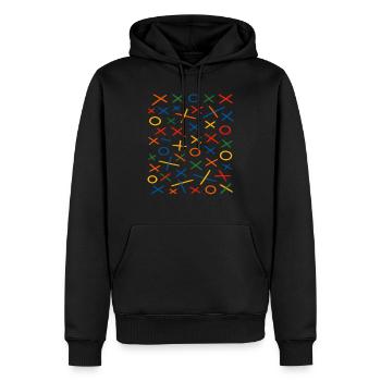 Geometrisches Muster Design - Männer Premium Bio Hoodie - Schwarz - Vorne - Nico (187cm)