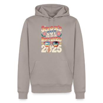 Les écoles sont à la retraite à jamais en 2025 - Sweat à capuche Premium bio Homme - taupe - Devant - Nico (187cm)