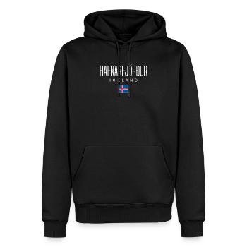 Hafnarfjörður Island - Men’s Premium Organic Hoodie - black - Front - Nico (187cm)