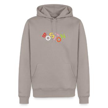 Boston T-Shirt - Männer Premium Bio Hoodie - Taupe - Vorne - Nico (187cm)