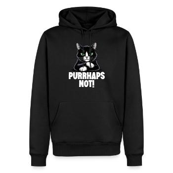 Drôle de chat noir maléfique ronronne peut-être pas - Sweat à capuche Premium bio Homme - noir - Devant - Nico (187cm)