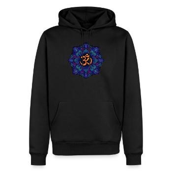 Goa Merch Mandala - Psytrance and Goa Party - Men’s Premium Organic Hoodie - black - Front - Nico (187cm)