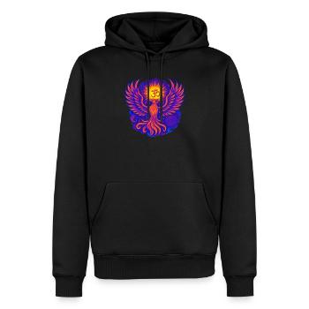Goa Phoenix - Psytrance and Goa Party - Men’s Premium Organic Hoodie - black - Front - Nico (187cm)