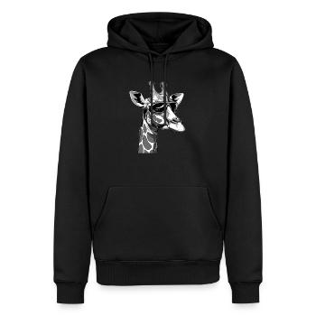 Coole Giraffe mit Sonnenbrille - Männer Premium Bio Hoodie - Schwarz - Vorne - Nico (187cm)