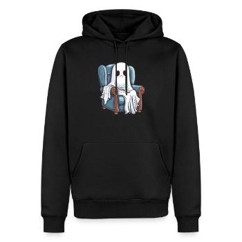 Fantôme sur fauteuil - Sweat à capuche Premium bio Homme - noir - Devant - Nico (187cm)