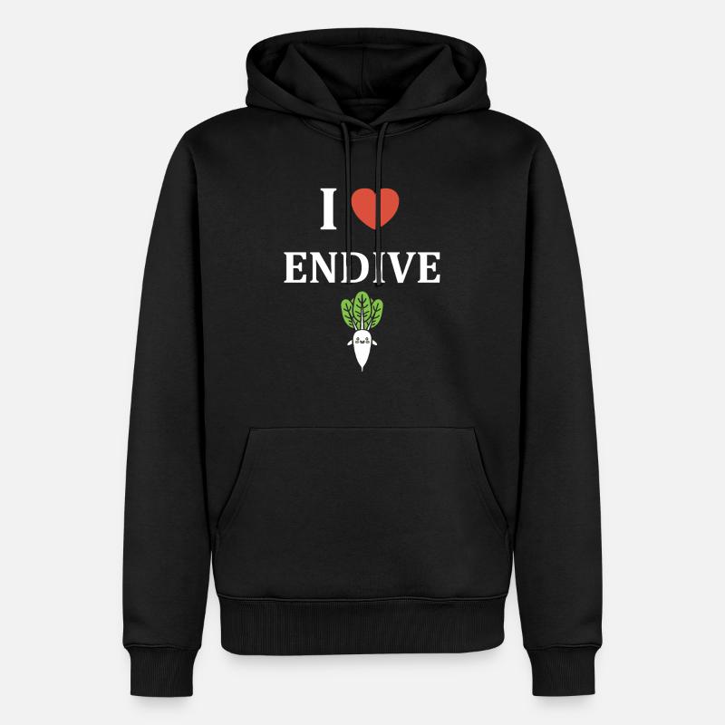 Endive - Sweat à capuche Premium bio Homme - noir