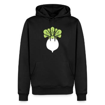 Endive - Sweat à capuche Premium bio Homme - noir - Devant - Nico (187cm)