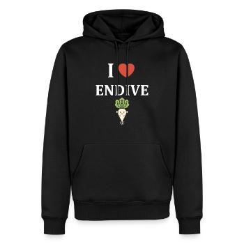 Endive - Sweat à capuche Premium bio Homme - noir - Devant - Nico (187cm)