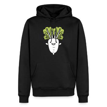 Endive - Sweat à capuche Premium bio Homme - noir - Devant - Nico (187cm)