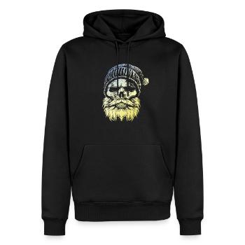 Holzfäller Skull - Männer Premium Bio Hoodie - Schwarz - Vorne - Nico (187cm)