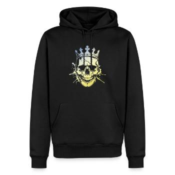 Crâne de roi - Sweat à capuche Premium bio Homme - noir - Devant - Nico (187cm)