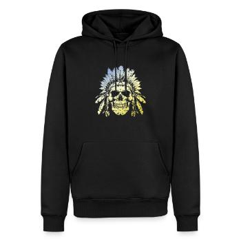 Crâne de chef - Sweat à capuche Premium bio Homme - noir - Devant - Nico (187cm)