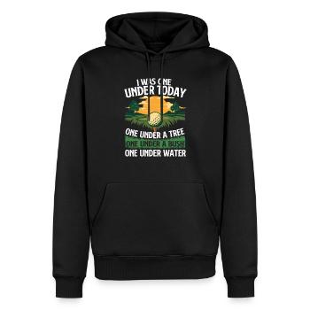 J’étais un sous aujourd’hui drôle Golf jeu de mots humour - Sweat à capuche Premium bio Homme - noir - Devant - Nico (187cm)
