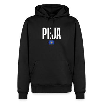 Peja, Kosovo - Men’s Premium Organic Hoodie - black - Front - Nico (187cm)