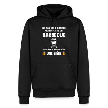 barbecue pas déranger bière apéro bbq - Sweat à capuche Premium bio Homme - noir - Devant - Nico (187cm)