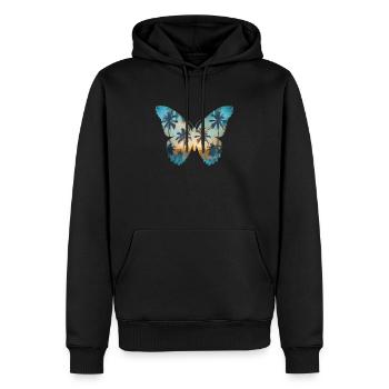 Papillon Palmier Aile - Sweat à capuche Premium bio Homme - noir - Devant - Nico (187cm)