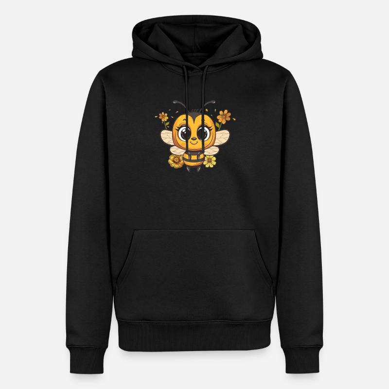 Abeille fleur avec breloque - Sweat à capuche Premium bio Homme - noir