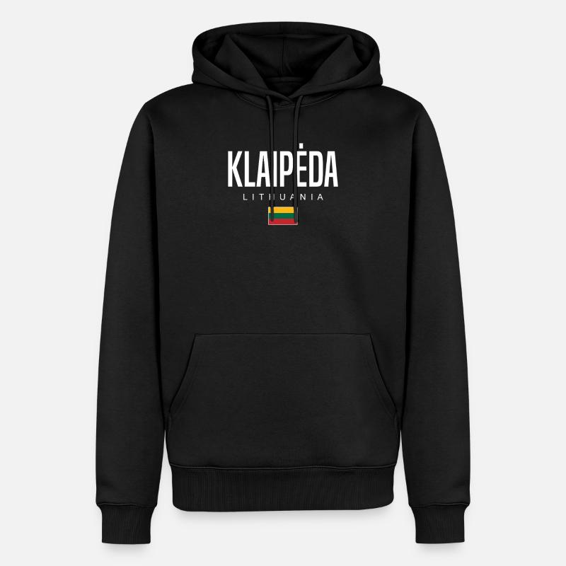 Klaipėda, Lituanie - Sweat à capuche Premium bio Homme - noir