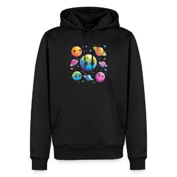 Amis colorés de la planète - Sweat à capuche Premium bio Homme - noir - Devant - Nico (187cm)