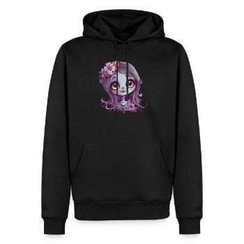Blumenkind mit Glanzblick - Männer Premium Bio Hoodie - Schwarz - Vorne - Nico (187cm)