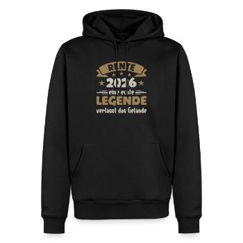 Rente 2026 Eine Echte Legende Verlässt Das Gelände - Männer Premium Bio Hoodie - Schwarz - Vorne - Nico (187cm)