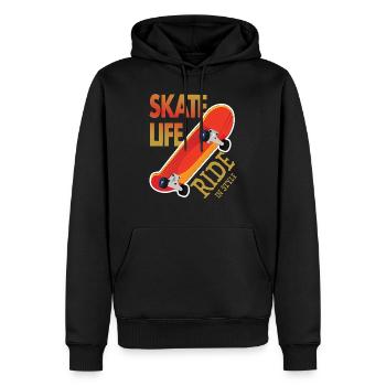 Skateboard Passion - Planche de Skate sports - Sweat à capuche Premium bio Homme - noir - Devant - Nico (187cm)