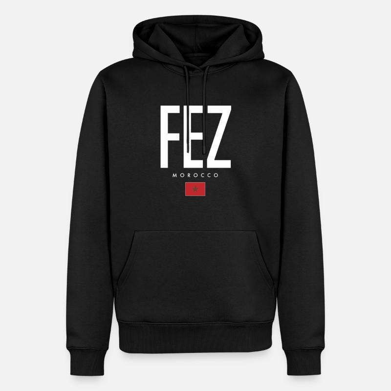 Fès, Maroc - Sweat à capuche Premium bio Homme - noir