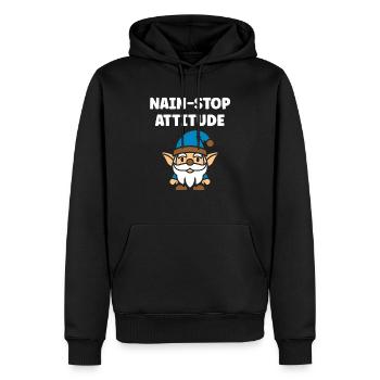 Zwerg - Männer Premium Bio Hoodie - Schwarz - Vorne - Nico (187cm)