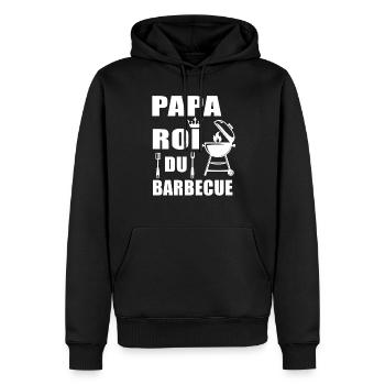 bbq roi barbecue papa gril - Sweat à capuche Premium bio Homme - noir - Devant - Nico (187cm)