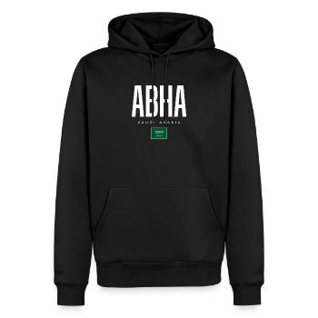Abha, Arabie saoudite - Sweat à capuche Premium bio Homme - noir - Devant - Nico (187cm)
