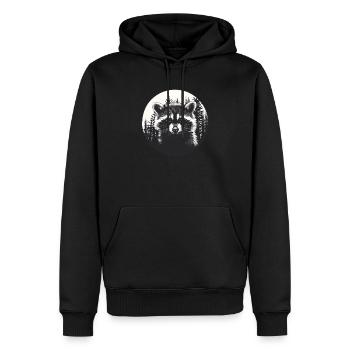 Raton laveur dans le district forestier - Sweat à capuche Premium bio Homme - noir - Devant - Nico (187cm)