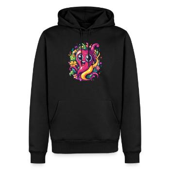 Chili mit Blumen - Männer Premium Bio Hoodie - Schwarz - Vorne - Nico (187cm)