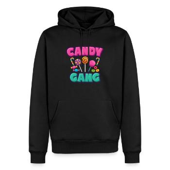 Candy Gang Bonbons - Sweat à capuche Premium bio Homme - noir - Devant - Nico (187cm)