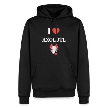 Axolotl - Männer Premium Bio Hoodie - Schwarz - Vorne - Nico (187cm)
