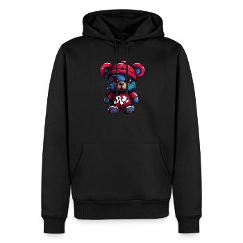 Urbaner Teddybär - Männer Premium Bio Hoodie - Schwarz - Vorne - Nico (187cm)