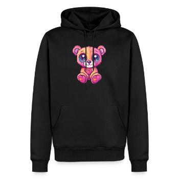Kuschelbär mit Herz - Männer Premium Bio Hoodie - Schwarz - Vorne - Nico (187cm)