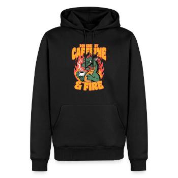 Dragon Coffee Mythical Creatures - Männer Premium Bio Hoodie - Schwarz - Vorne - Nico (187cm)