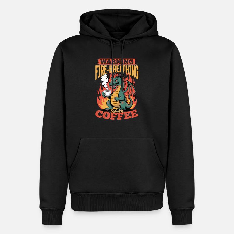Dragon Coffee Créatures mythiques - Sweat à capuche Premium bio Homme - noir