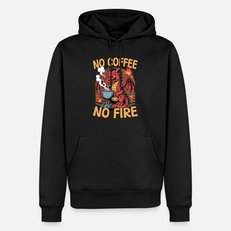 Dragon Coffee Créatures mythiques - Sweat à capuche Premium bio Homme - noir