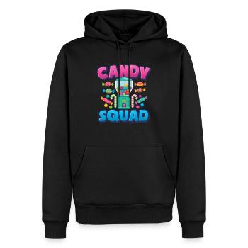 Candy Squad Bonbons - Sweat à capuche Premium bio Homme - noir - Devant - Nico (187cm)