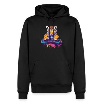 Tigerbaby en tant que DJ - Sweat à capuche Premium bio Homme - noir - Devant - Nico (187cm)