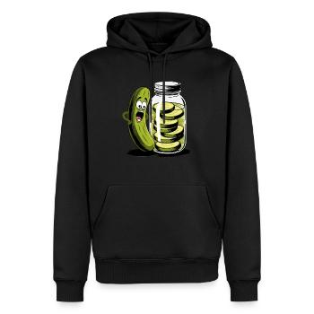 Concombre Concombre Pot - Sweat à capuche Premium bio Homme - noir - Devant - Nico (187cm)