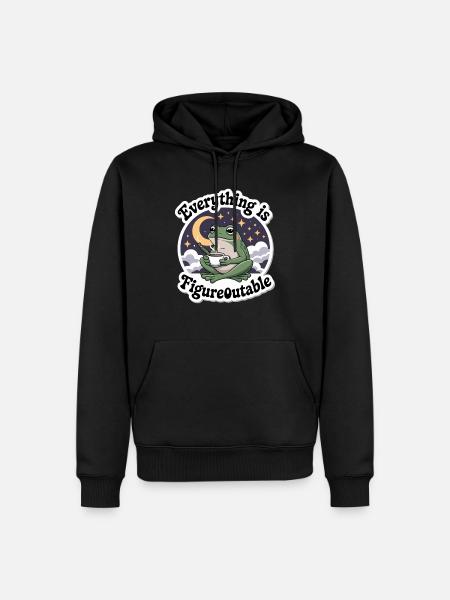 FROSCH SANFT - Männer Premium Bio Hoodie - Schwarz