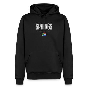 Springs Südafrika - Männer Premium Bio Hoodie - Schwarz - Vorne - Nico (187cm)