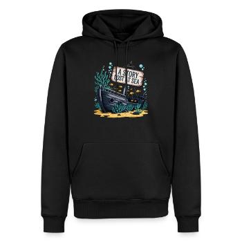 NAVIRES COULÉS AU FOND DE LA MER - Sweat à capuche Premium bio Homme - noir - Devant - Nico (187cm)