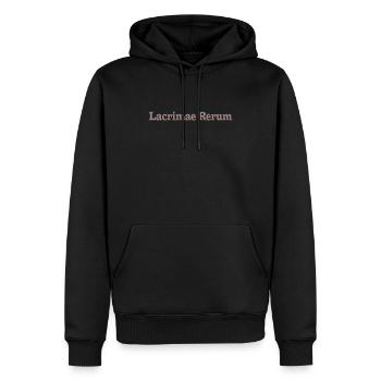 Lacrimae rerum - Citation de philosophie latine - Sweat à capuche Premium bio Homme - noir - Devant - Nico (187cm)