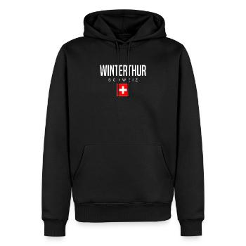 Winterthur Schweiz - Männer Premium Bio Hoodie - Schwarz - Vorne - Nico (187cm)